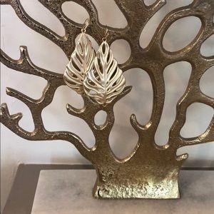 Kendra Scott gold leaf earrings